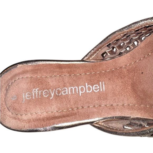 Nordstrom Jeffrey Campbell DASHI gold woven slides WOMEn’s shoes size 6 - Picture 11 of 16